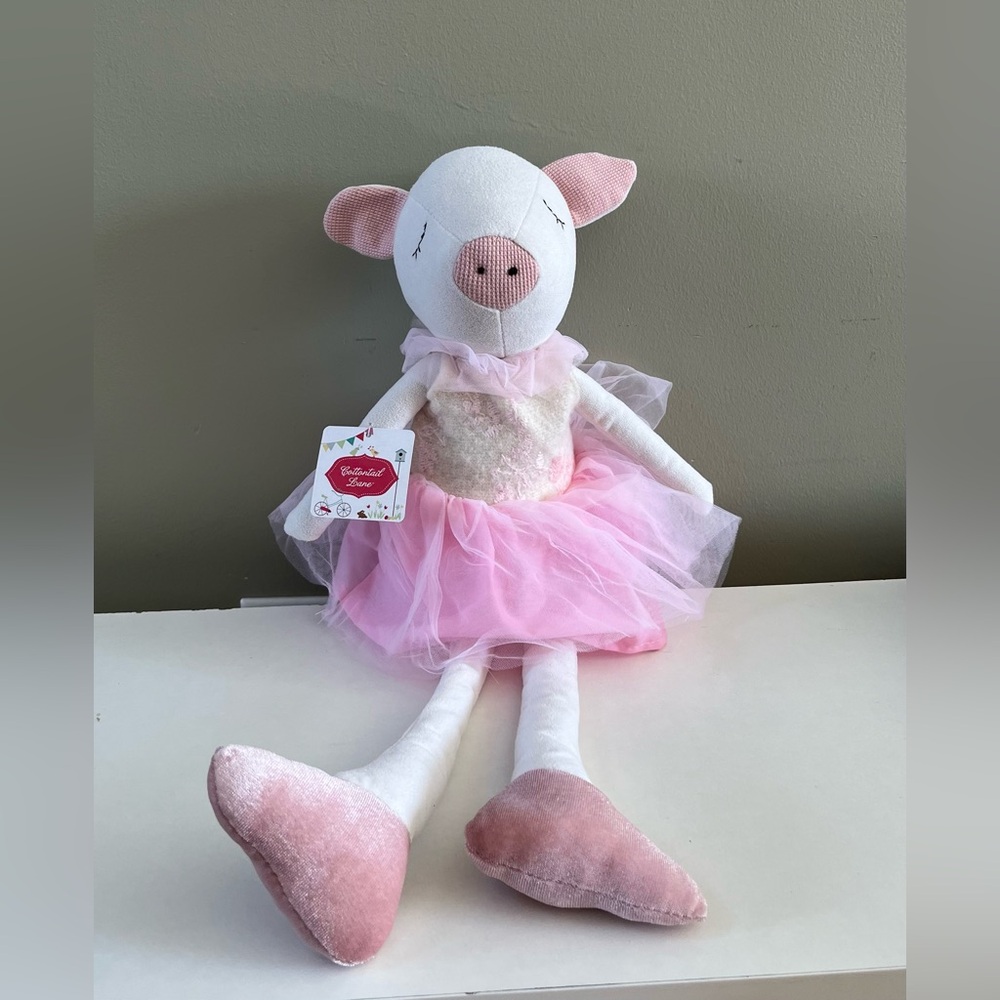 NWT Cottontail Lane Pig pink Shelf Sitter Nursery Decor Easter Spring Decoration